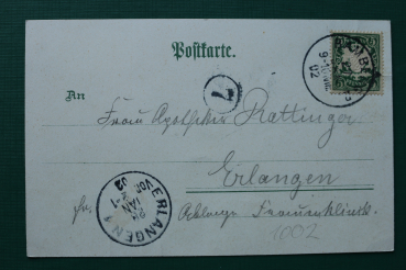 AK Gruss aus Erlangen / 1902 / Litho Lithographie / Totalansicht / Strassen Architektur